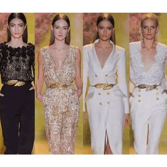 ✨🍃 Leaf Buckle Stretchy Elastic Greek Goddess Gold Silver Metal Dress Belt NEW - Picture 3 of 16